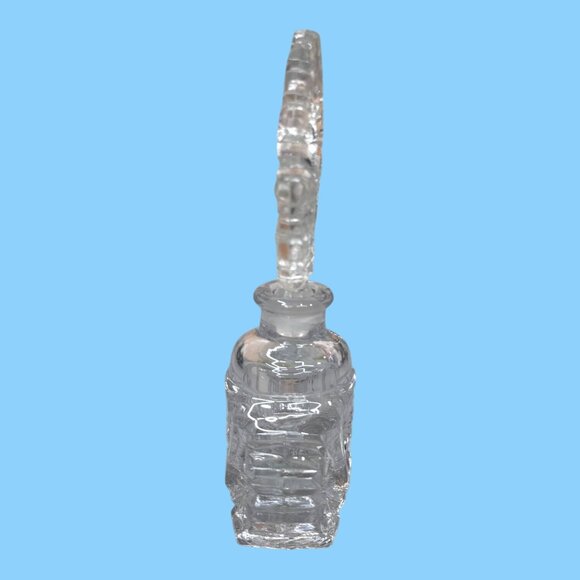 Vintage Art Deco Arch Shape Crystal Perfume Bottle Cut Glass Ornate Stopper 6" - Picture 2 of 6
